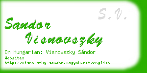sandor visnovszky business card