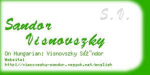 sandor visnovszky business card